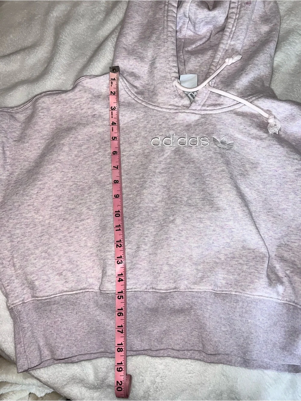 adidas Light Purple Cropped Crewneck Hoodie
